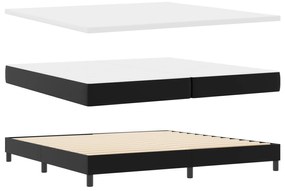 vidaXL Μαύρο Κρεβάτι με Στρώμα, 200 x 200 εκ, Συνθετικό Δέρμα