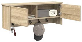 vidaXL Τοίχου Κρεμάστρα Sonoma Δρυς 80 x 20 x 30 cm Επεξεργασμένο ξύλο