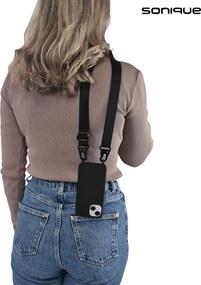Θήκη Σιλικόνης με Strap CarryHang Sonique Honor Magic5 Lite 5G Μαύρο