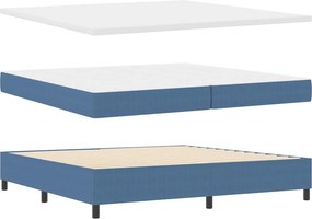 vidaXL Κρεβάτι με ελατήρια Μπλε και άσπρο 200 x 200 cm