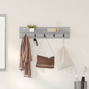 vidaXL Τοίχου Κρεμάστρα με ράφι Γκρι sonoma 80 x 10.5 x 18 εκ