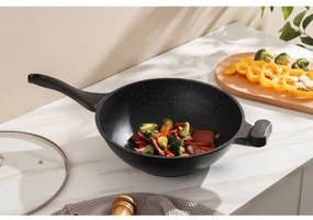 Ταψί Wok Royalty Line RL-BW32M, 32 εκ., Αντικολλητική, μαρμάρινη επίστρωση,