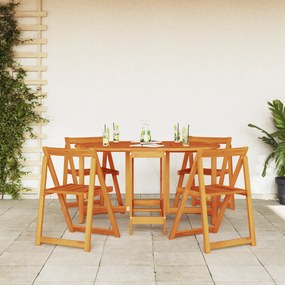 vidaXL Σετ τραπεζαρίας κήπου  5 τεμαχίων - Φορητό μασίφ ξύλο ακακίας