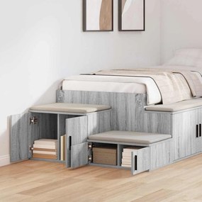 vidaXL Ντουλάπι αποθήκευσης 2 pcs Γκρίζο Σονομα 118 x 41 x 40 εκ