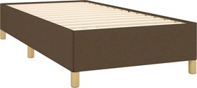vidaXL Κρεβάτι Boxspring με Στρώμα Σκούρο Καφέ 100x200 εκ. Υφασμάτινο