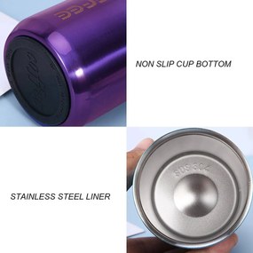 Ποτήρι Θερμός Ανοξείδωτο 400ml με Επιστόμιο - Μωβ