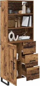 vidaXL Highboard με συρτάρι 2 pcs Παλιό ξύλο Επεξεργασμένο ξύλο