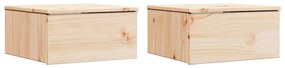 vidaXL Κομοδίνο 2 pcs Καφέ 37 x 35 x 18.5 εκ Μασίφ ξύλο πεύκου