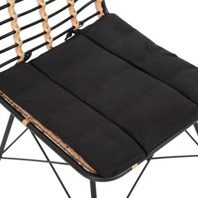 Καρέκλα ALLEGRA C5691.11 Μεταλλική με Wicker Μπεζ - Μαύρο 51x54x84Υεκ. 51x54x84 εκ.