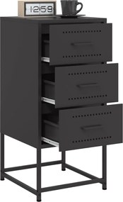 vidaXL Κομοδίνα 2 τεμ. Μαύρα 36x39x78 εκ. Χάλυβα