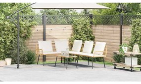 vidaXL Καναπές με μαξιλάρι Καφέ 61.5 x 123 x 82cm Μέταλλο