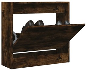 vidaXL Παπουτσοθήκη Καπνιστή Δρυς 60x21x57 εκ. από Επεξεργασμένο Ξύλο