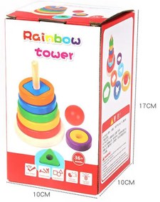 Παιδική ξύλινη πολύχρωμη πυραμίδα - Rainbow Tower