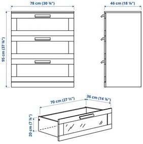 BRIMNES έπιπλα υπνοδωματίου, 3 τεμ. 140x200 cm 794.876.49