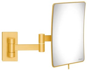 Καθρέπτης Μεγεθυντικός Επτοίχιος με Διπλό Βραχίονα Μεγέθυνση x3 Brushed Gold 24K Sanco Cosmetic Mirrors MR-301-AB5