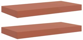 vidaXL Ράφι Τοίχου 2 pcs Κόκκινο 50 x 23 x 4 εκ. Επεξεργασμένο ξύλο