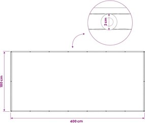 vidaXL Αδιάφανο σκίαστρο μπαλκονιού 180 x 400 εκ