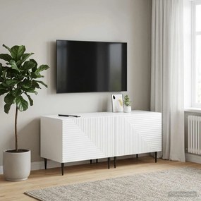 vidaXL Ντουλάπι TV Γυαλιστερό Λευκό Επεξεργασμένο Ξύλο