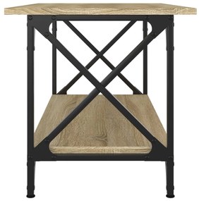 vidaXL Τραπεζάκι Σαλονιού Sonoma Δρυς 80x45x45 εκ Επεξ. Ξύλο + Σίδηρος