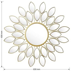 Καθρέπτης Flower pakoworld χρυσό 83x2.5x83εκ