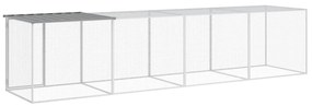 vidaXL Κοτέτσι - Κλουβί με Στέγη Αν. Γκρι 403x98x90 εκ. Γαλβαν. Ατσάλι