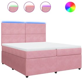 ΚΡΕΒΑΤΙ BOXSPRING ΜΕ ΣΤΡΩΜΑ ΡΟΖ 200X200 ΕΚ. ΒΕΛΟΥΔΙΝΟ 3294729