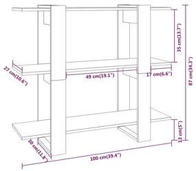 ΒΙΒΛΙΟΘΗΚΗ/ΔΙΑΧΩΡΙΣΤΙΚΟ ΧΩΡΟΥ ΚΑΦΕ ΔΡΥΣ 100 X 30 X 87 ΕΚ. 813568