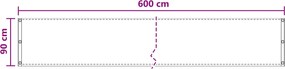 vidaXL Οθόνη Μπαλκονιού Άμμος 90 x 600 cm HDPE και Αλουμίνιο