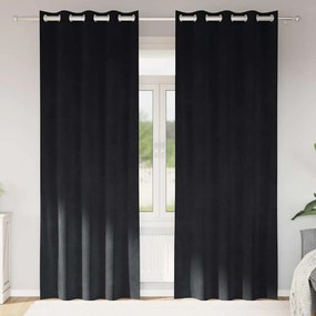 vidaXL Κουρτίνες συσκότισης 2 τμχ. Μαύρο 140 x 260 cm Βελούδο
