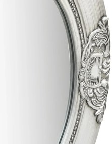 vidaXL Καθρέφτης Τοίχου με Μπαρόκ Στιλ Ασημί 50 εκ.