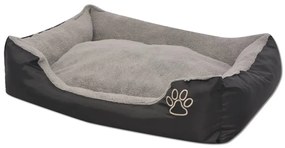 vidaXL Κρεβάτι Σκύλου με Επενδυμένο Μαξιλάρι Μαύρο M