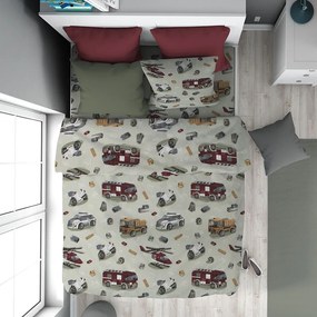 Παπλωματοθήκη Παιδική Toys 47 Olive DimCol Μονό 160x240cm 100% Βαμβακερή Φανέλα