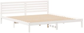 vidaXL Σκελετός Κρεβατιού Λευκό 180 x 210 cm Συμπαγές ξύλο πεύκου