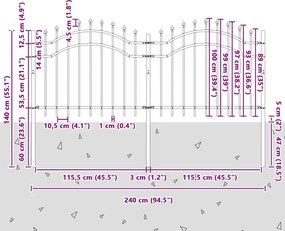 vidaXL Φράχτης Κήπου Woerden Λευκό 240 x 140 cm