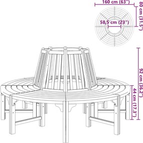 vidaXL Παγκάκι Δέντρου Ø 160 εκ. Ξύλινο