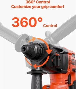 VEVOR 20V SDS-Plus Brushless Cordless Rotary Hammer Drill Kit 1200RPM 4 Function