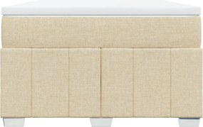 vidaXL Κρεβάτι Boxspring με Στρώμα Κρεμ 120x190 εκ. Υφασμάτινο