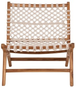 Πολυθρόνα ANTIB C9466.01 Ξύλο ΤΕΑΚ με Nylon Λευκό Σχοινί 65x77x68Υεκ. 65x77x68 εκ.