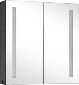 vidaXL Καθρέφτης Μπάνιου με Ντουλάπι &amp; LED 62 x 14 x 60 εκ.