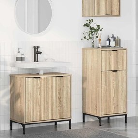 vidaXL Σετ Επίπλων Μπάνιου με ράφι 2 pcs Sonoma Δρυς 39.5 x 36 x 88 εκ