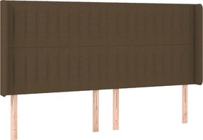 vidaXL Κρεβάτι Boxspring με Στρώμα &amp; LED Σκ.Καφέ 180x200εκ. Υφασμάτινο