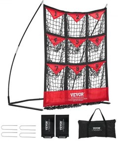 VEVOR 9 Hole Baseball Net, 49&quot;x42&quot; Softball Baseball Training Equipment for Hitting Pitching Practice, Portable Quick Assembly Trainer Aid with Carry Bag, Strike Zone, Ground Stakes, for Youth Adults