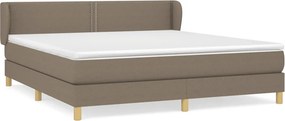 vidaXL Κρεβάτι Boxspring με Στρώμα Taupe 180x200 εκ. Υφασμάτινο