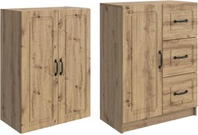 vidaXL Σέτ Ντουλαπιών 2 τμχ. Artisan Δρυς Επεξεργασμένο Ξύλο