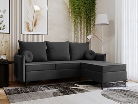 Γωνιακός καναπές Leon L-Gkri Skouro-Δεξιά