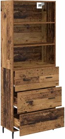 vidaXL Highboard με συρτάρι 2 pcs Παλιό Ξύλο Επεξεργασμένο ξύλο