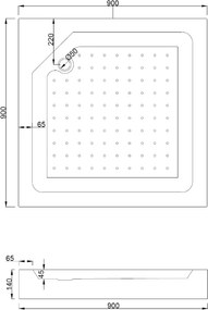 Mexen Rio τετράγωνη ντουζιέρα 90 x 90 cm, λευκή - 45109090
