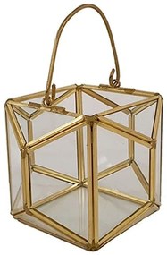 Φανάρι 00.03.32033 12Χ12Χ9cm Gold Metal, Glass