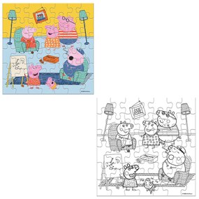 Παζλ Χρωματισμού Με 48 Κομμάτια 2 Όψεων Luna Toys Peppa Pig