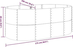 vidaXL Ζαρντινιέρα Ανθρακί 175x100x68εκ Γαλβανισμένος χάλυβας